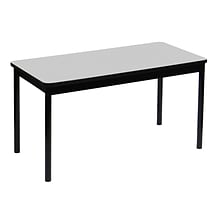 Correll, Inc. 48 Rectangular Shape High-Pressure Laminate Top Lab Table, Gray Granite with Black Fr