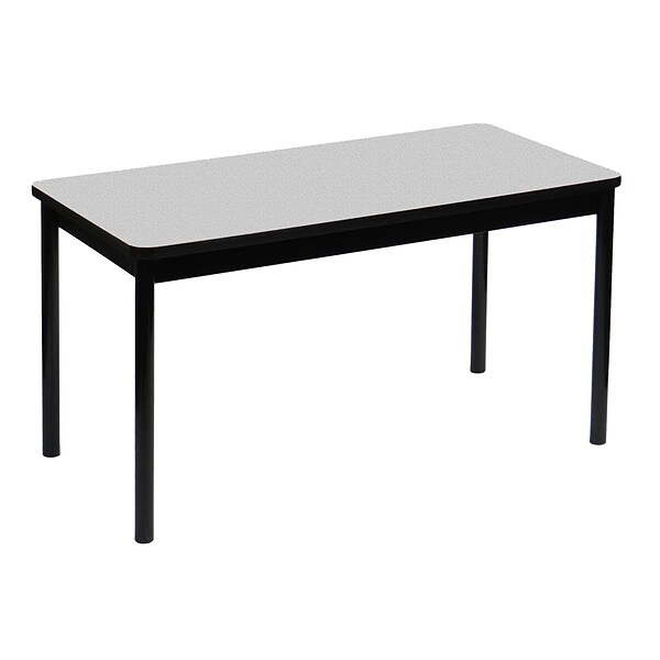 Correll, Inc. 72 Rectangular Shape High-Pressure Laminate Top Lab Table, Gray Granite with Black Frame (LT3072-15)