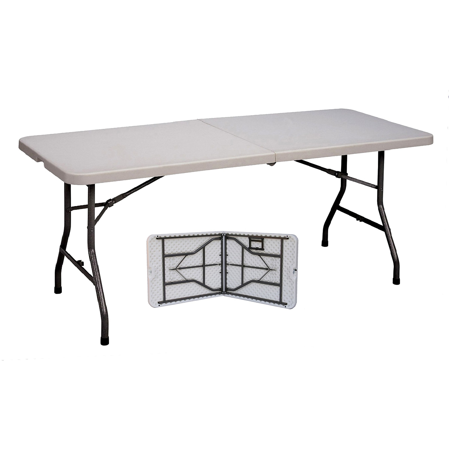 Correll® 30D x 72L Plastic Fold In Half Table; Gray Granite Top