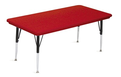 Correll® 30D x 72L Rectangular Heavy Duty Plastic Activity Table; Red Top