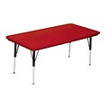 Correll® 24D x 48L Rectangular Heavy Duty Plastic Activity Table; Red Top