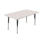 Correll, Inc. 48" Rectangular Shape Blow-Molded Plastic Top Activity Table, Gray Granite with Black Frame (AR2448-REC)