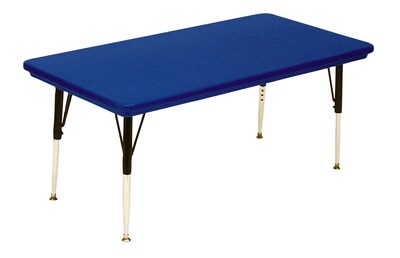 Correll® 24D x 48L Rectangular Heavy Duty Plastic Activity Table; Blue Top