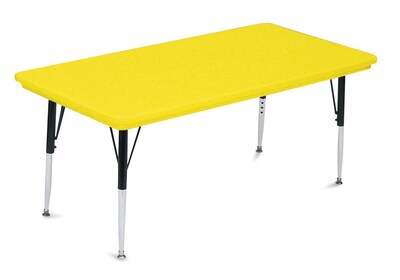 Correll® 30D x 60L Rectangular Heavy Duty Plastic Activity Table; Yellow Top