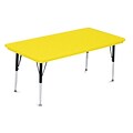 Correll® 24D x 48L Rectangular Heavy Duty Plastic Activity Table; Yellow Top