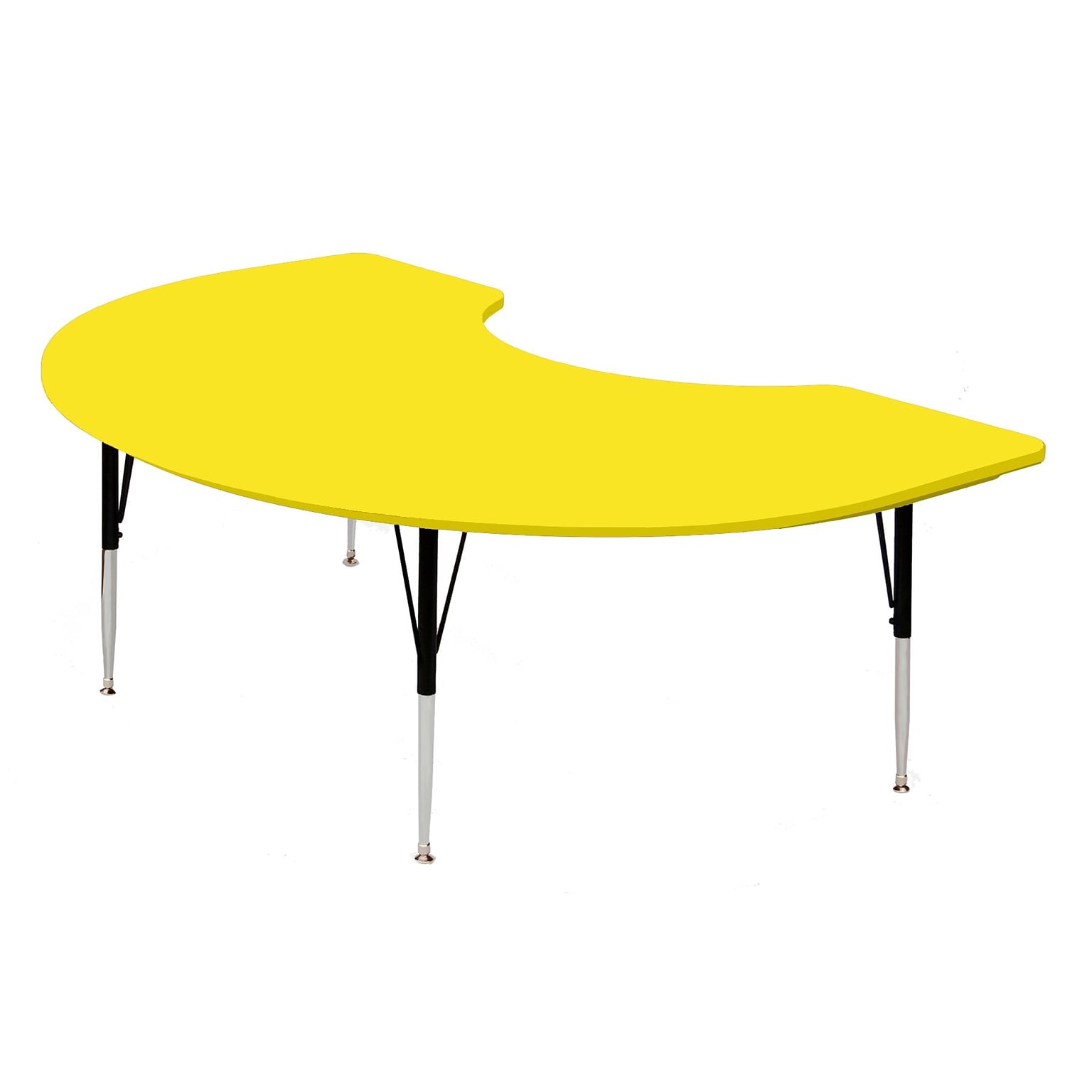 Correll® 48D x 72L Kidney Shaped Heavy Duty Plastic Activity Table; Yellow Top