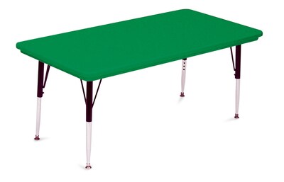 Correll® 30D x 72L Rectangular Heavy Duty Plastic Activity Table; Green Top