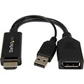 StarTech 8.7 HDMI Male to DisplayPort Female Converter with 4K Support, Black