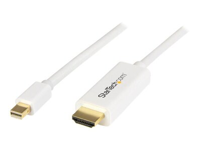 StarTech 6 Mini DisplayPort Male to HDMI Male Converter Cable, White