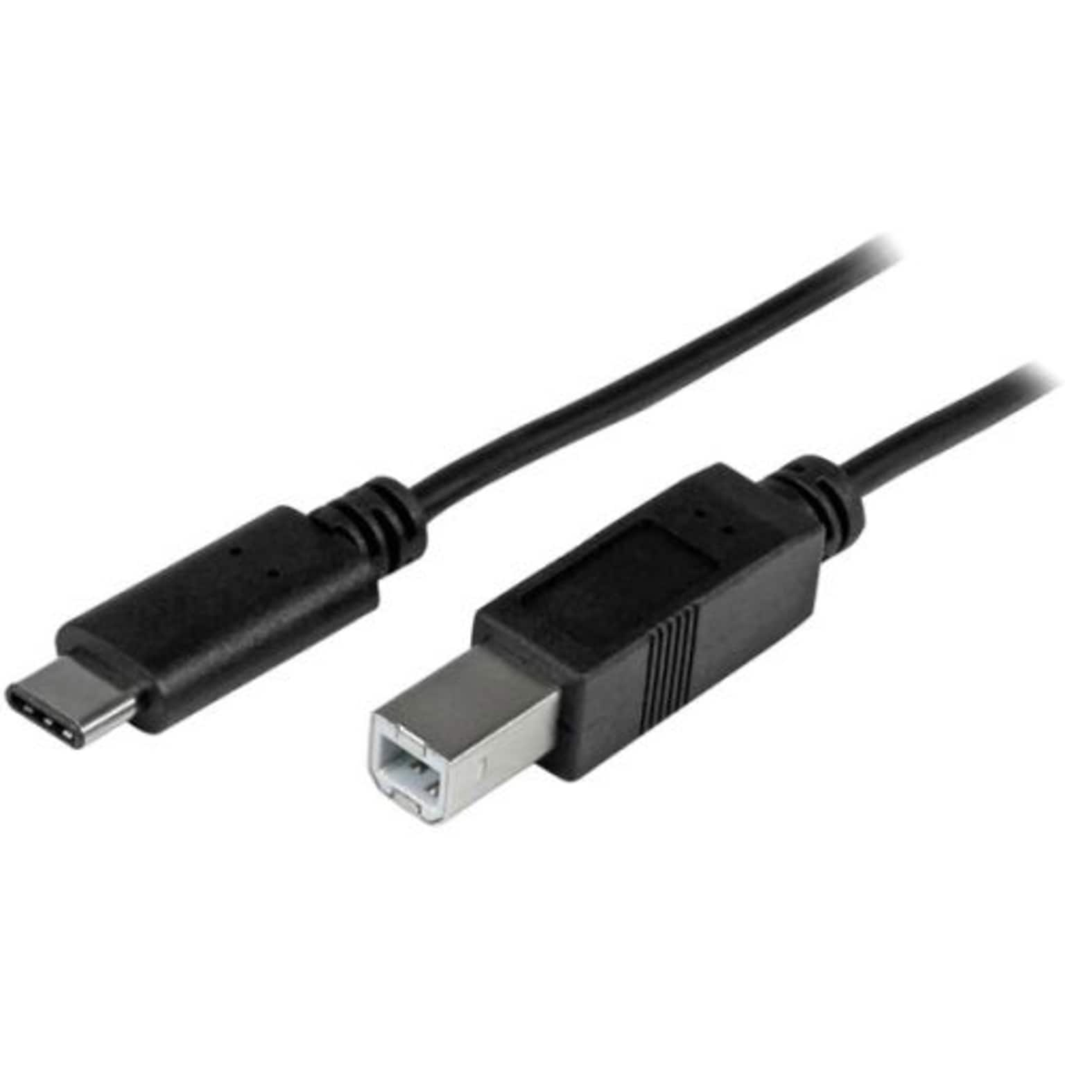 StarTech 3.3 USB 2.0 C to USB 2.0 B Male to Male Cable, Black (USB2CB1M)