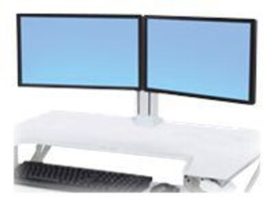 Ergotron WorkFit Dual Monitor Kit Adjustable Cart upgrade Kit, Up to 24, White (97-934-062)