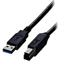 Comprehensive® 15 USB 3.0 Type A to Type B Male/Male Data Transfer Cable; Black (USB3-AB-15ST)