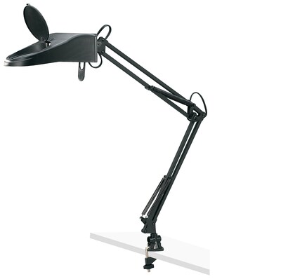 V-LIGHT CFL Clamp-On Architect Style Magnifier Lamp, Black Finish (VS100512BC)