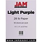 JAM Paper Matte 8.5" x 11" Color Copy Paper, 28 lbs., Light Purple, 50 Sheets/Pack (16729267)