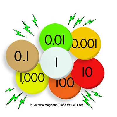 Essential Products® 7-Value Jumbo Magnetic Place Value Demonstration Discs, 2, 140 Dics (ELP626639)