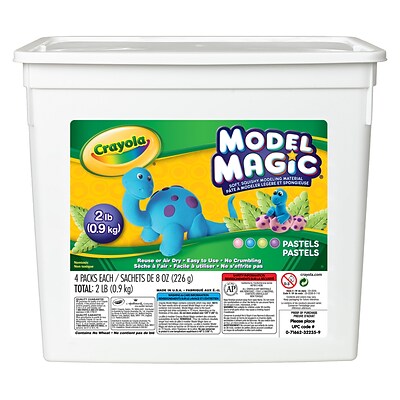 Model Magic® Pastel Colors Modeling Material, Assorted Colors, 2lb Bucket, 4 - 8oz Bags (BIN232235)
