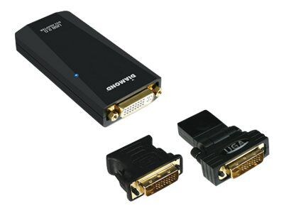 Diamond Multimedia USB/DVI External Video Display Adapter; Black (BVU165)