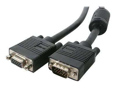 StarTech 35 VGA Male to VGA Female Coaxial High Resolution Monitor Extension Cable; Gray