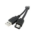 StarTech 3 eSATA and USB to Power eSATA Data Transfer Cable; Black