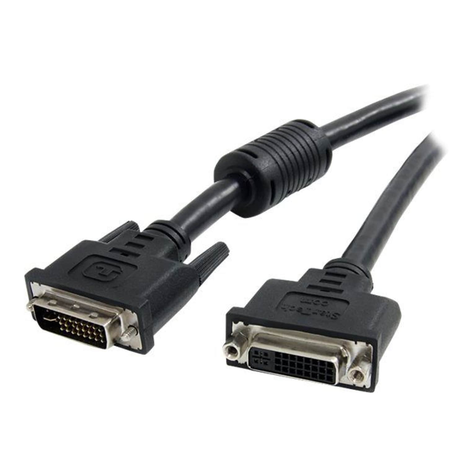 StarTech 10 DVI-I Female to DVI-I Male Dual Link Digital Analog Monitor Extension Cable; Black