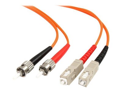 StarTech 9.84 ST Male to SC Male Multi Mode Duplex Fiber Patch Cable, Orange