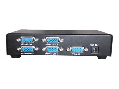4XEM™ 4 Port 350 MHz VGA Video Splitter; Black