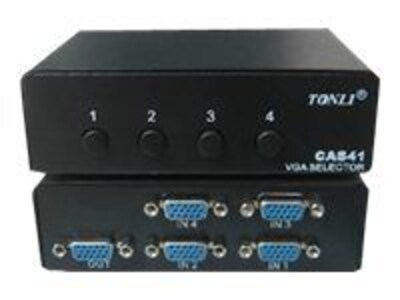4XEM™ 4 Port 250 MHz VGA/SVGA Manual Switch; Black