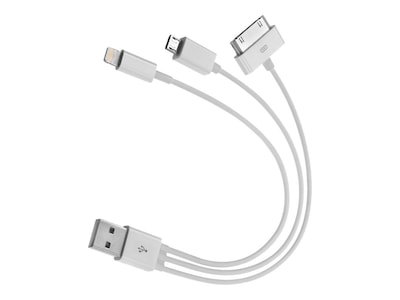4XEM™ USB to Lightning/Micro USB Cable for iPhone/iPod/iPad/Galaxy (4XUSBMUSB830PIN)