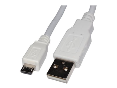 4XEM™ 6 Micro USB to USB Data/Charge Cable, White, for Samsung/Kindle/HTC (4XMUSB6WH)