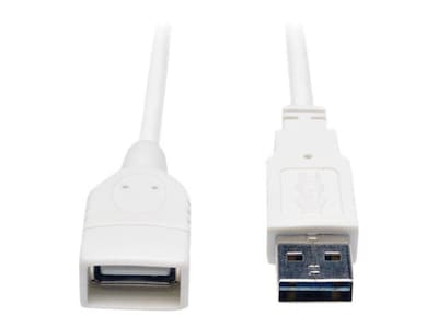 Tripp Lite 3 Universal Reversible Type-A USB/Type-A USB Male/Female Hi-Speed Extension Cable; White (UR024-003-WH)