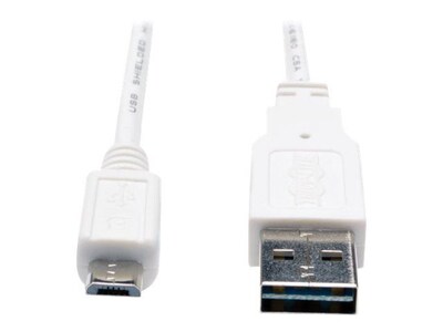 Tripp Lite 6 Universal Reversible USB A/Micro USB B Male/Male Hi-Speed Cable; White (UR050-06N-WH)