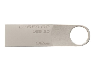 Kingston DataTraveler 32GB 100Mbps Read and 15Mbps Write USB 3.0 Flash Drive, Silver (DTSE9G2/32GB)