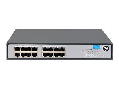 HP® 1420 Series JH016A 16 Port Gigabit Ethernet Rack Mountable Switch; Black/Gray