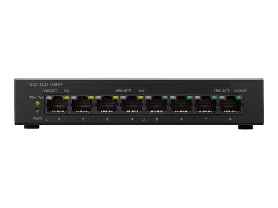 Cisco® SG110D-08HP-NA 110 Series 8-Port PoE Unmanaged Gigabit Ethernet Switch
