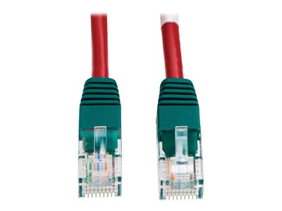 Tripp Lite 10ft Cat5e Cat5 Molded Snagless Crossover Patch Cable RJ45 Red 10