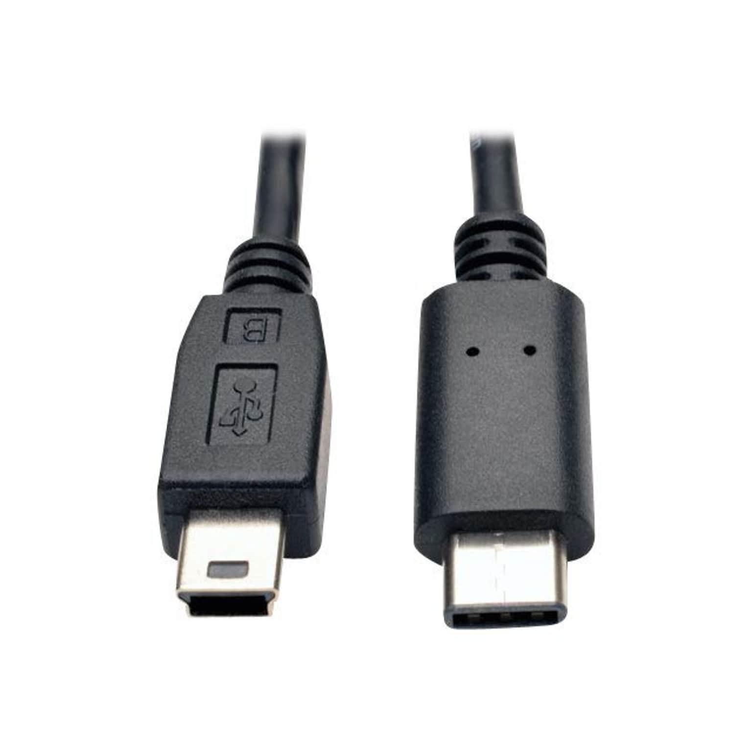 Tripp Lite USB 2.0 Hi-Speed Cable (5-Pin Mini-B Male to USB Type-C Male), 6-ft