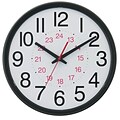 TEMPUS DST Auto-Adjust 24-Hour Black Wall Clock , Plastic 14 (TC7905B)