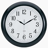 TEMPUS Radio-Controlled Black Wall Clock, Plastic 14 (TC6083B)