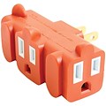 Axis 3-outlet Heavy-duty Grounding Adapter (orange)