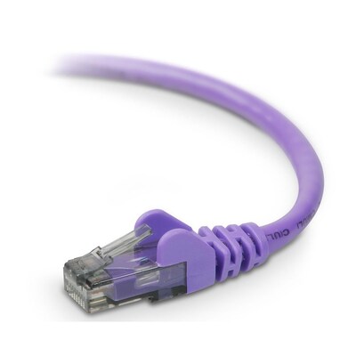 Belkin A3L980-06-PUR-S 6' RJ-45 Male/Male Cat6 Snagless Patch Cable, Purple