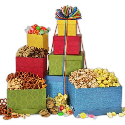 Gourmet Gift Basket Festive Favorites Gourmet Gift Tower 3LB