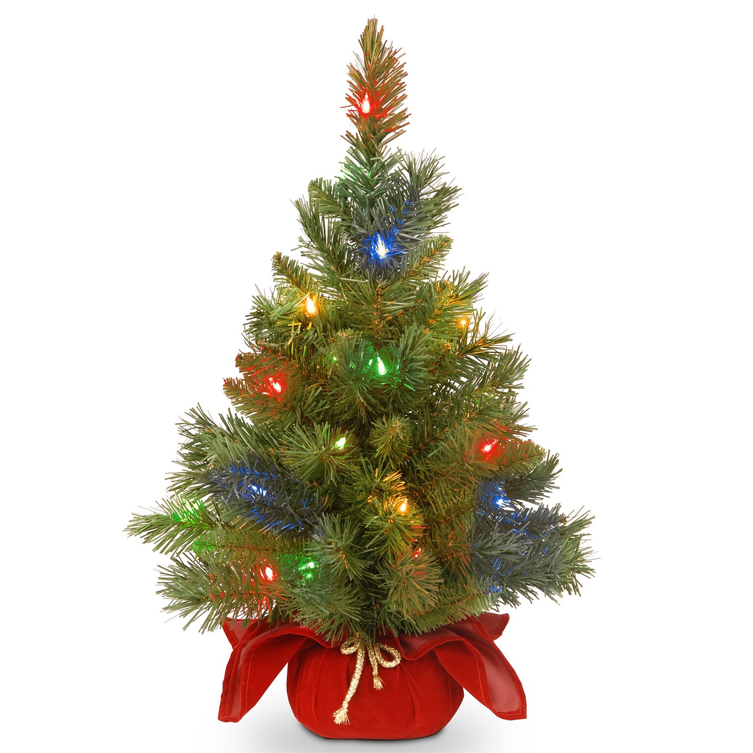 National Tree Majestic Fir Tree with Battery Operated Multicolor LED Lights, 24 (MJ3-24BGRLO-B1)