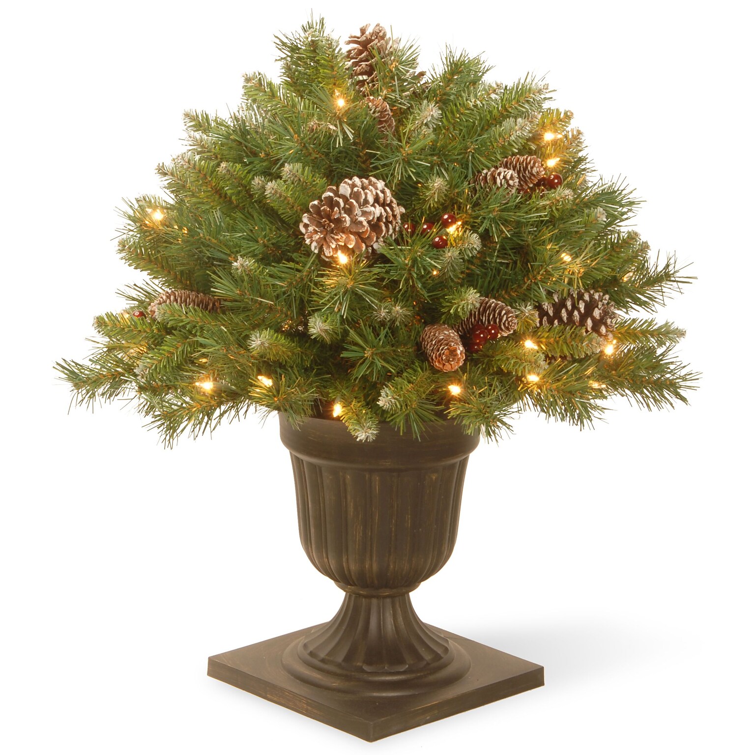 National Tree 24 Frosted Berry Porch Bush with Clear Lights (FRB3-24PLO)
