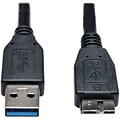 Tripp Lite 1 Type-A USB/Type-B Micro USB Male/Male SuperSpeed Data Transfer Cable; Black (U326-001-BK)