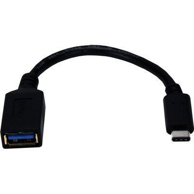 QVS® CC2231MF 5 Gbps USB-C to USB-A Male to Female SuperSpeed Adaptor Cable; 6