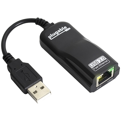 Plugable USB2-E100 USB 2.0 to 10/100Base-TX Fast Ethernet LAN Wired Network Adapter for Wii and Wii U consoles