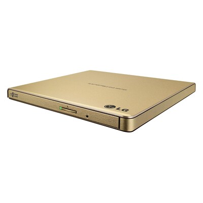 LG GP65NG60 External Ultra-Slim Portable DVD Burner and Drive; USB 2.0, Gold