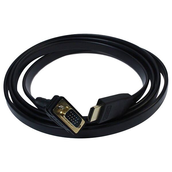Plugable (HDMI-VGA) 6 HDMI/HD-15 VGA Male/Male Digital Audio/Video Cable; Black