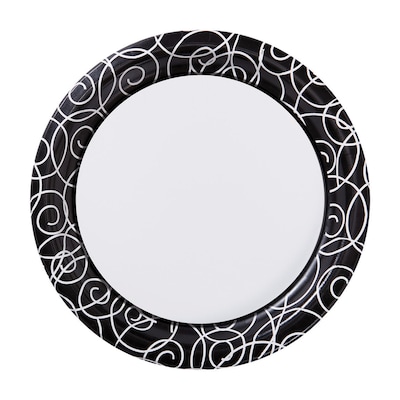 Hoffmaster Silver Swirl 7" Round Paper Plates; 200 per Case (750505)