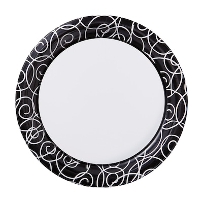 Hoffmaster Silver Swirl 7 Round Paper Plates; 200 per Case (750505)